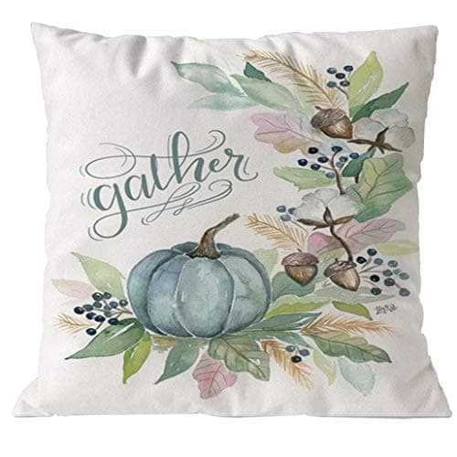 Icocol Halloween Pumpkin Features Pillows Cover Decor Pillow Case Sofa Waist Throw Cushion Cover (A)