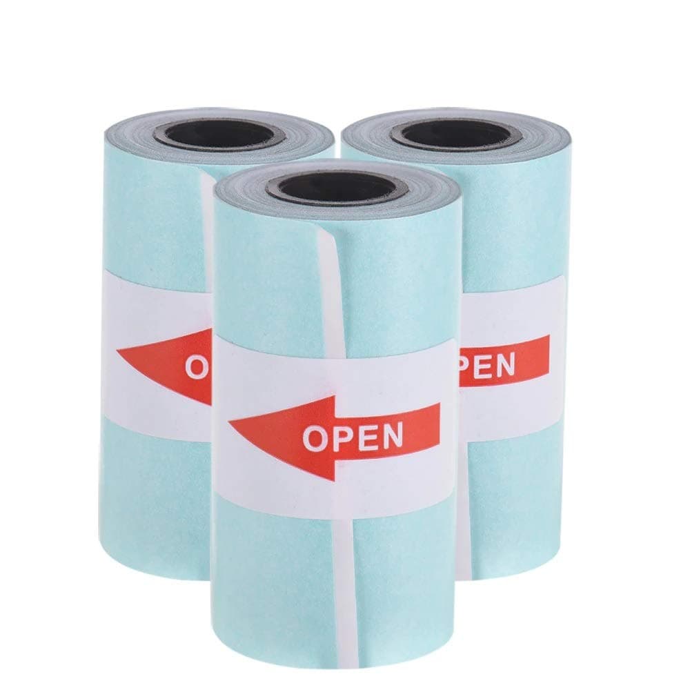 Printable Sticker Paper Rolls for PeriPage A6 Printer, Paperang P1/P2 Mini Photo Printer, Self-Adhesive Direct Thermal Paper Size 57 x 30mm (2.17 * 1.18in) 3 Rolls