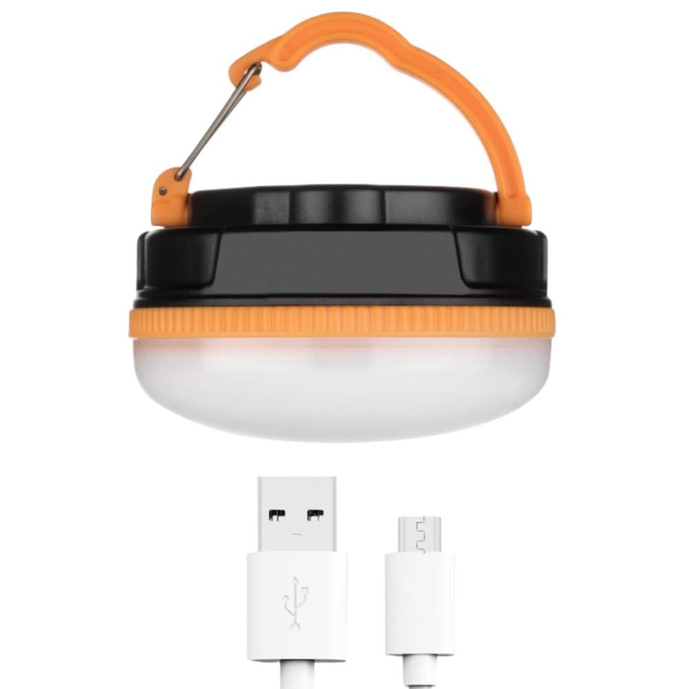 Camping Lantern Emergency Tent Light Lamp, 180 LM Dimmable LED Rechargeable Tent Handle Lamp USB Charing with Hook and Magnetic Backpacking for Camping, Hiking, Emergency, Blackout, Car Repair-Orange