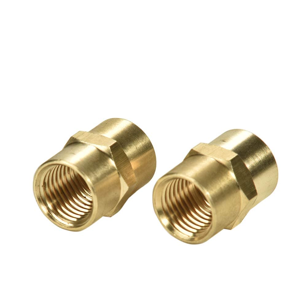 REGNHLIF Sanpaint 2 Pack 1/4" x 1/4" NPT Coupler, Brass Female Pipe Fitting (1/4" x 1/4" NPT Female, 2)
