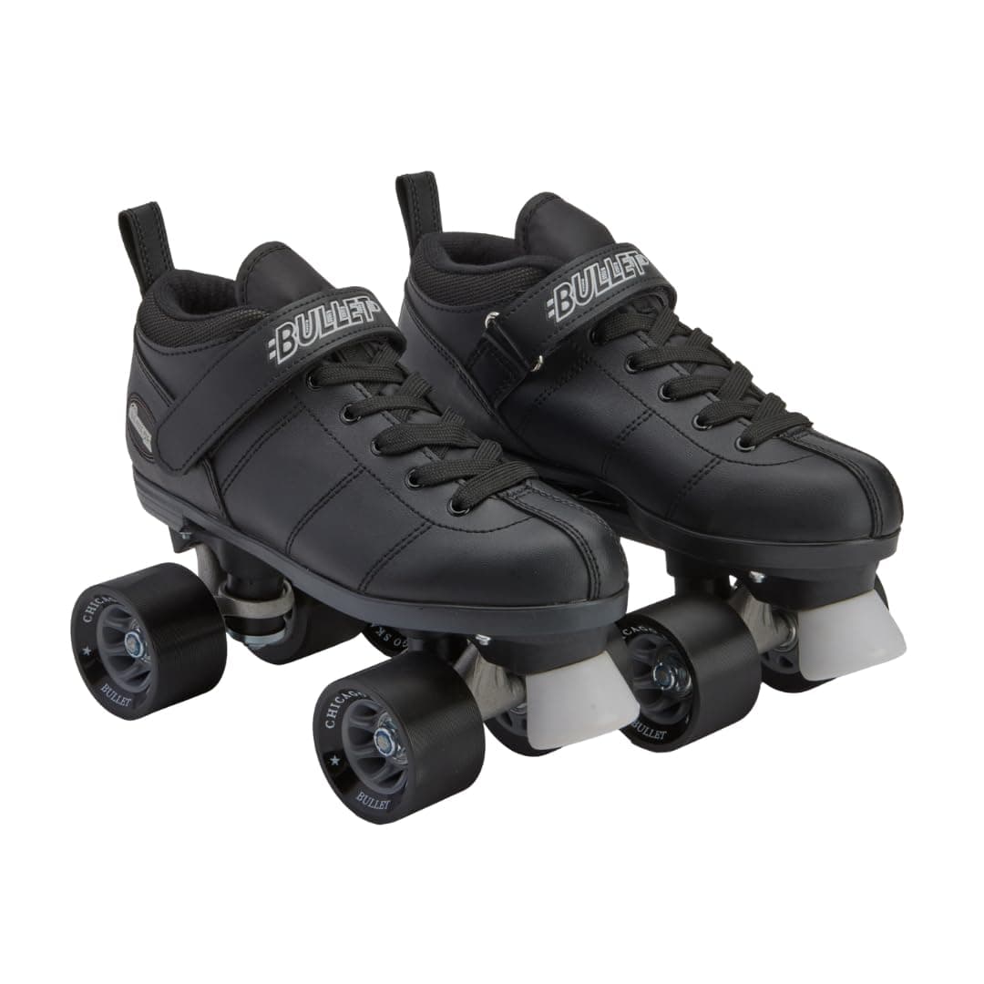 Chicago Skates Bullet Speed Roller Skates – Adjustable Quad Roller Skates Women Men, Durable Top Performance with Front Stopper, 62mm Urethane Wheels, Low-Cut Ankle Boot, Smooth Rolling,Indoor Outdoor
