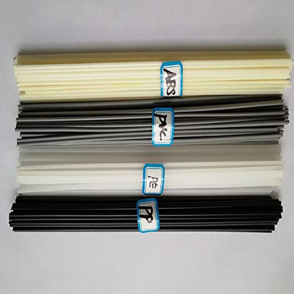 RICEFINE Plastic Welding Rods - ABS/PP/PVC/PE Strips for Bumper Repair Tools 9.8 Inch 40PCS Kit