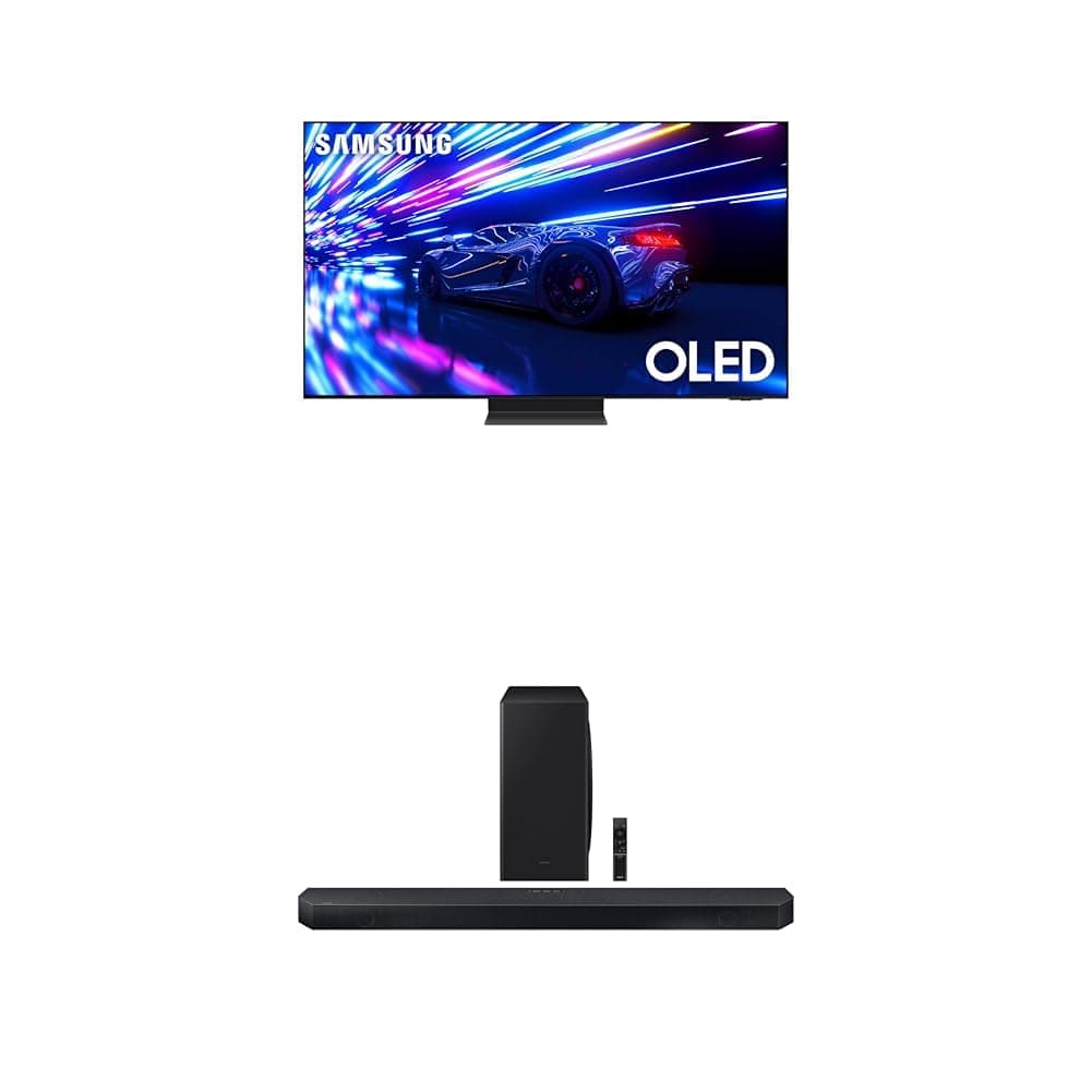 SAMSUNG 55-Inch Class OLED 4K S95D Series HDR Pro Smart TV (QN55S95D, 2024 Model) w/ QS730D 3.1.2ch Soundbar w/Wireless Dolby Atmos Audio, Q-Symphony, HW-QS730D/ZA