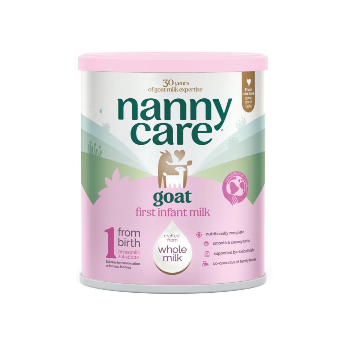 Nannycare Goat Based First Infant Milk – Stage 1 (From Birth) | Baby Powder Made from Whole Goats Milk | Nutritionally Complete Formula for Combination or Bottle Feeding – 800g
