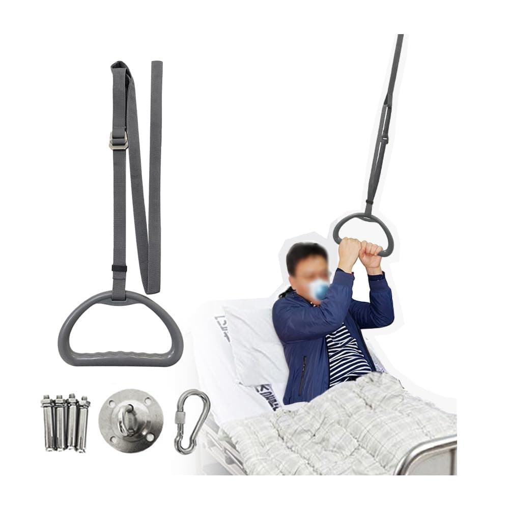AOSSA Bed Trapeze for Elderly Bed Pull Up Assist Hospital Bed Trapeze for Bed Mobility Transfer Ceiling Mounted Bar Trapeze Stand Ladder Bed Helper for Disabled