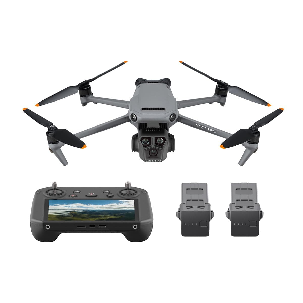Mavic 3 Pro Fly More Combo with DJI RC Pro (High-Bright Screen), 4/3 CMOS Hasselblad, 3 Intelligent Flight Batteries, Charging Hub, FAA Remote ID Compliant, 4K Camera Drone for Adults, Black