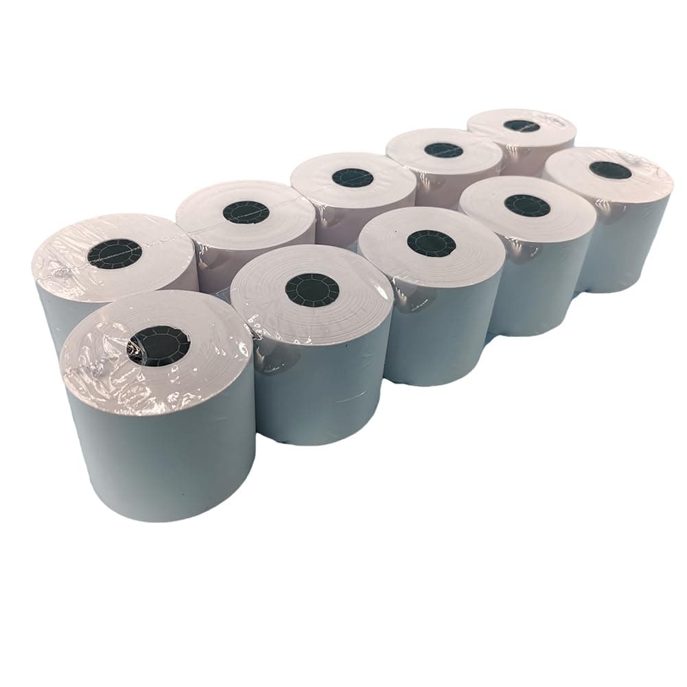 2 1/4 in x 150 ft Calculator Paper Rolls 2 1/4 Adding Machine Tape Paper Rolls, for HR-10RC, HR-170RC, HR-200RC, EL-1197PIII, EL-1801V, P23-DHV-3, CP-90A, MP11DX-2, 1280-2, 53 GSM, 10 Rolls