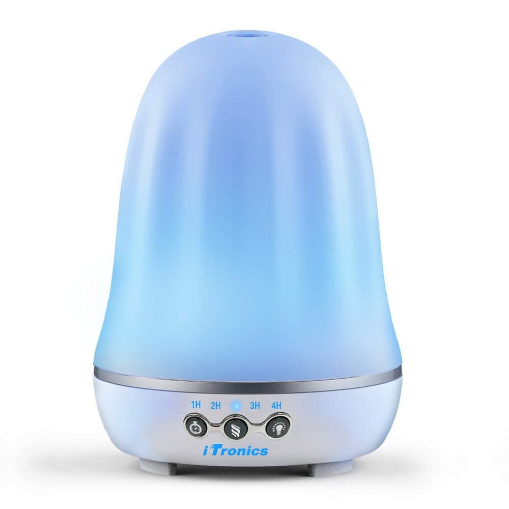 IT01 Aromatherapy Essential Oil Diffuser Ultrasonic Diffuser Cool Mist Humidifier with Waterless Auto Shut-off and 7 Colors LED Lights for Home Office Bedroom