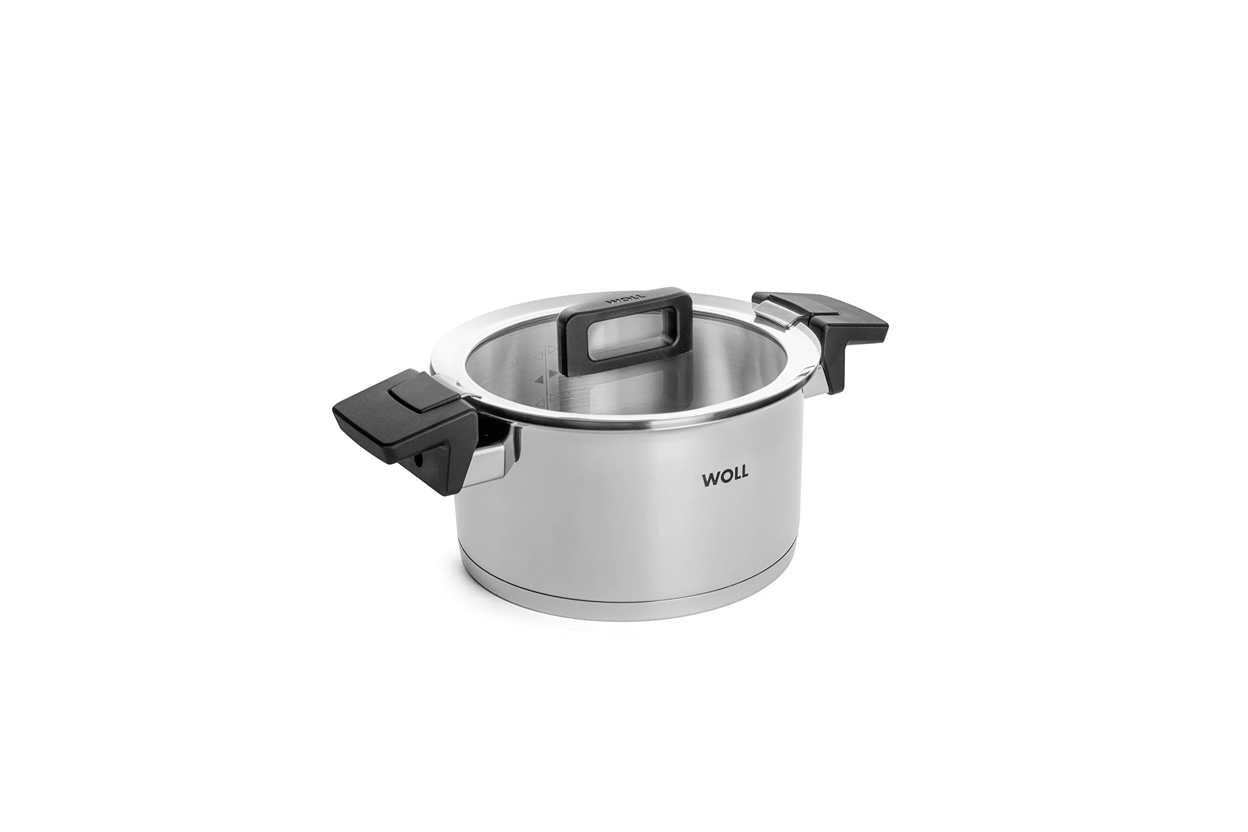 WollConcept Inductive Cooking Pot with Lid Diameter 20 cm Height 11 cm 3.4 L Suitable for All Types of Cookers Stainless Steel Oven Safe up to 200° Silver