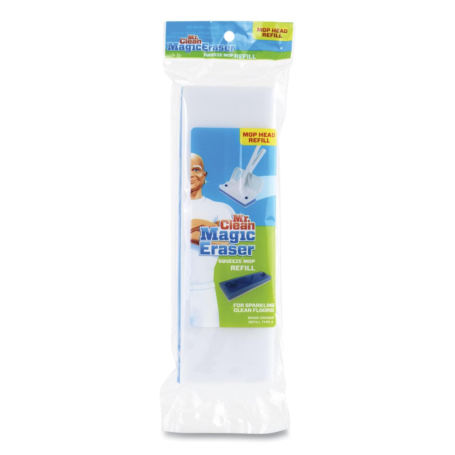 Mr. Clean Magic Eraser Squeeze Mop Refill, Foam, 9.9 X 3.4 X 1.6, White/Blue