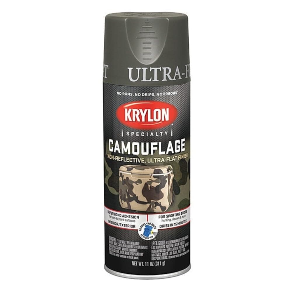 Krylon Camouflage Paint, Ultra Flat, Olive, 11 oz.