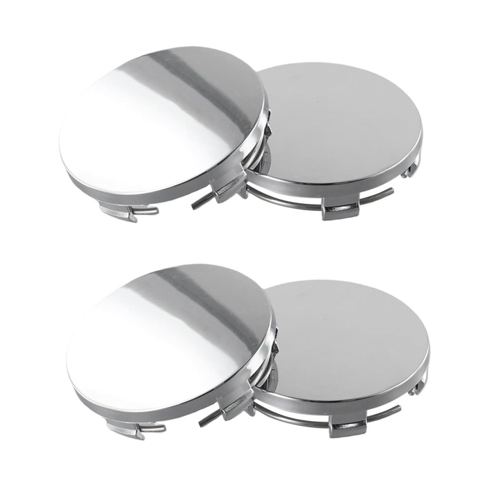 Wheel Center Caps Kit Outer 63mm 2.48 inches Inner 61mm 2.41 inches, 4PCS Car Wheel Center Caps Snap-in, Plastic Car Wheel Center Hub Caps, Pack of 4, Silver