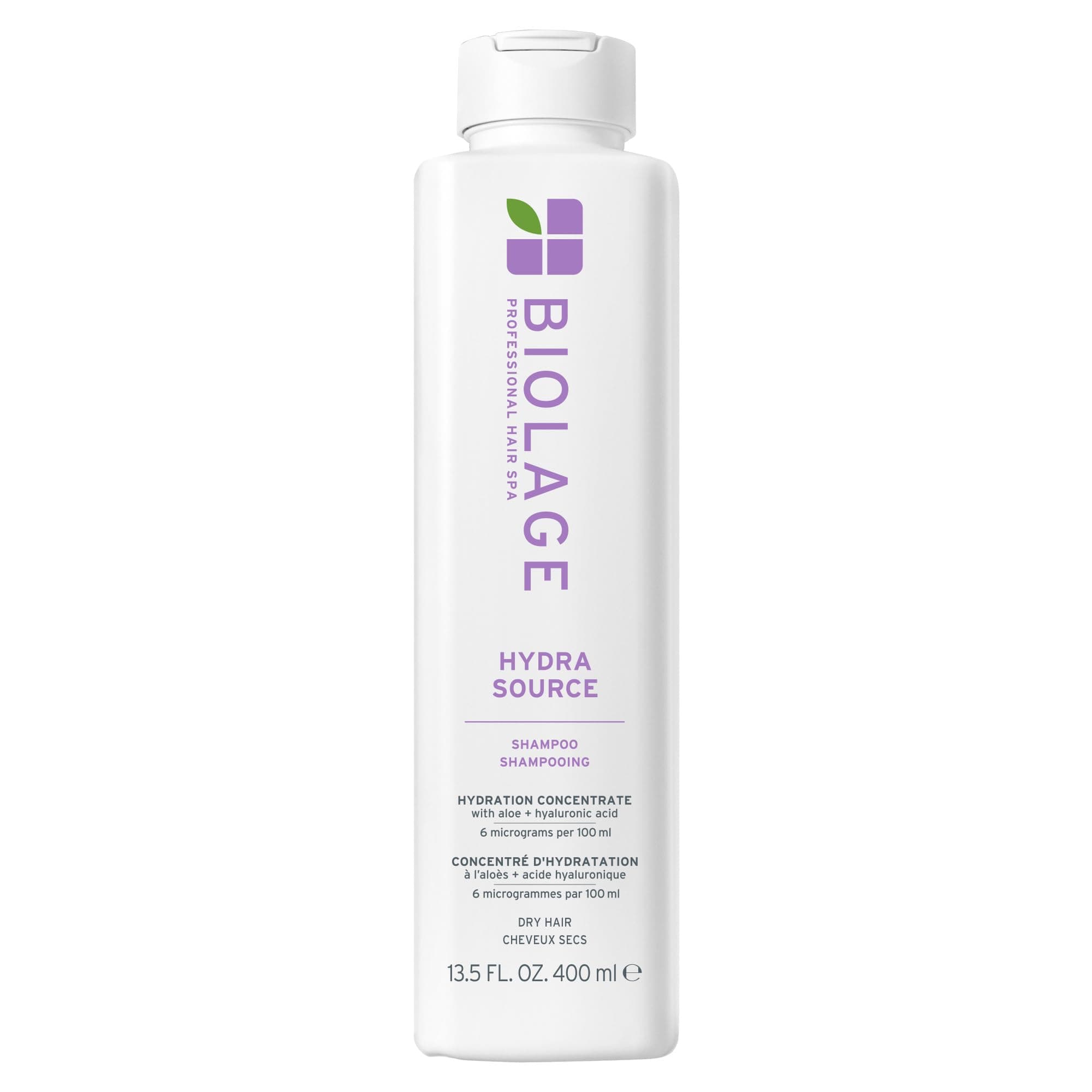 Biolage Hydra Source Shampoo - Softens, Moisturizes & Adds Shine, For Dry Hair, Infused with Micro-Filtered Aloe Vera & Fermented Hyaluronic Acid, Vegan & Paraben-Free