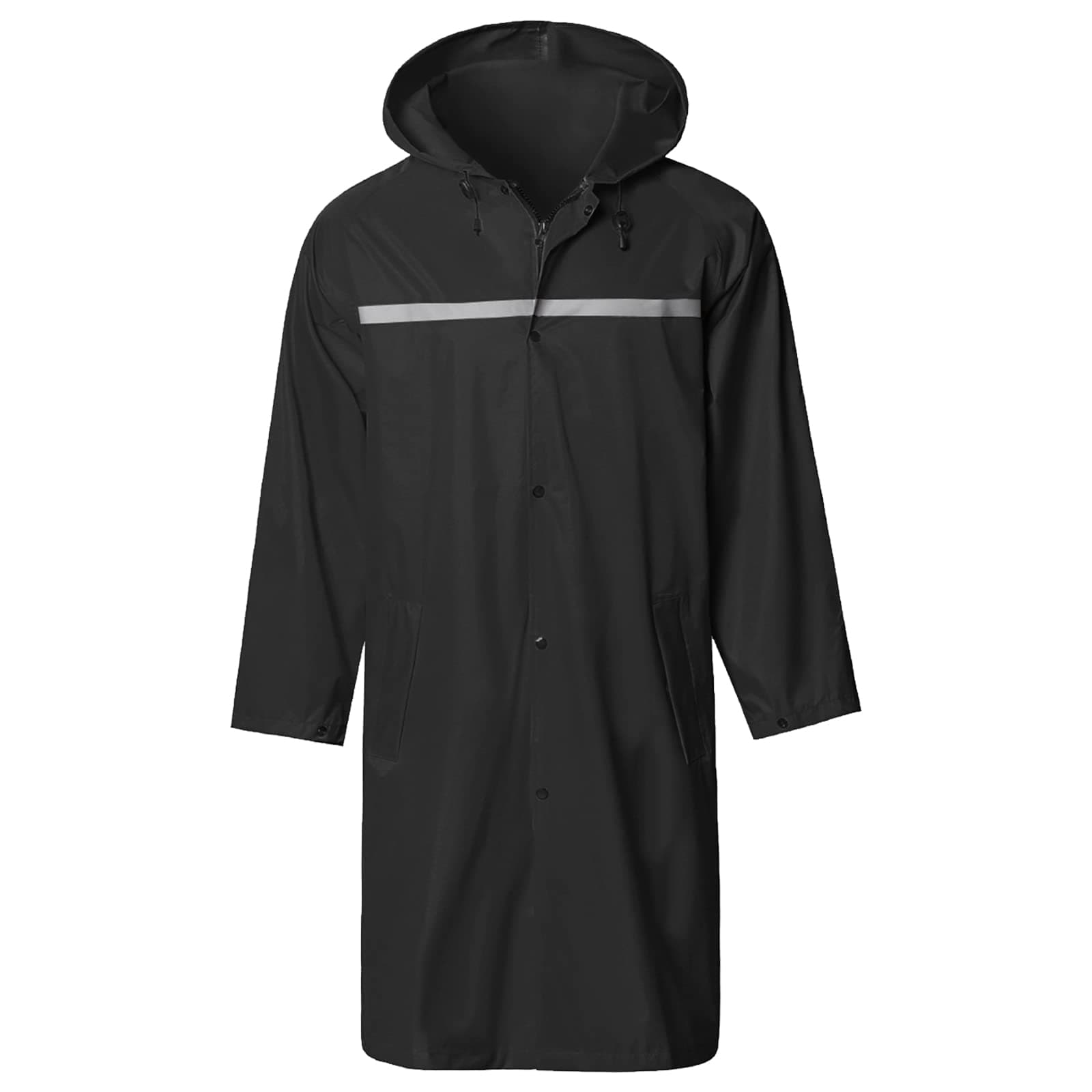 SaphiRose Men's Raincoat Jacket Black M