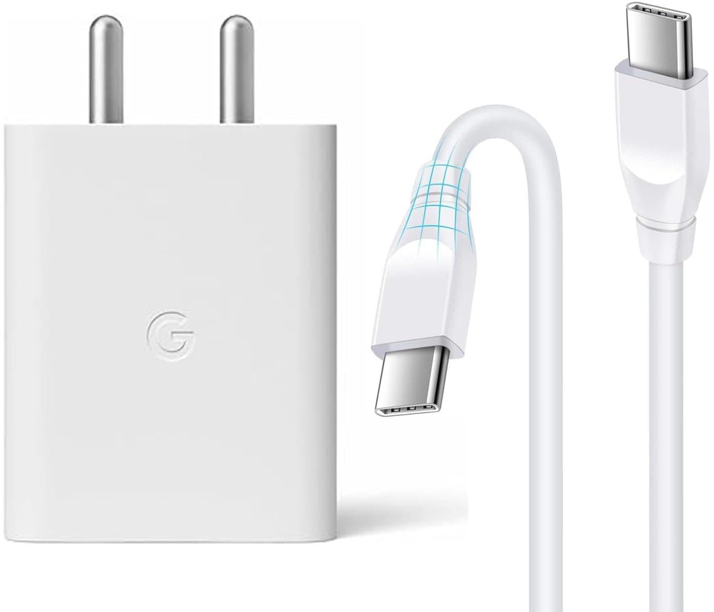 AINE 30W Type C Ultra Fast Charger with Cable for Google Pixel 9 Pro/9/8 Pro/8/8a/ Pixel 7 Pro/7/7A/ Pixel 6 Pro/6/6A/ Tablet/Buds and Other USB-C Mobile Device Support 30w Fast Charging/White