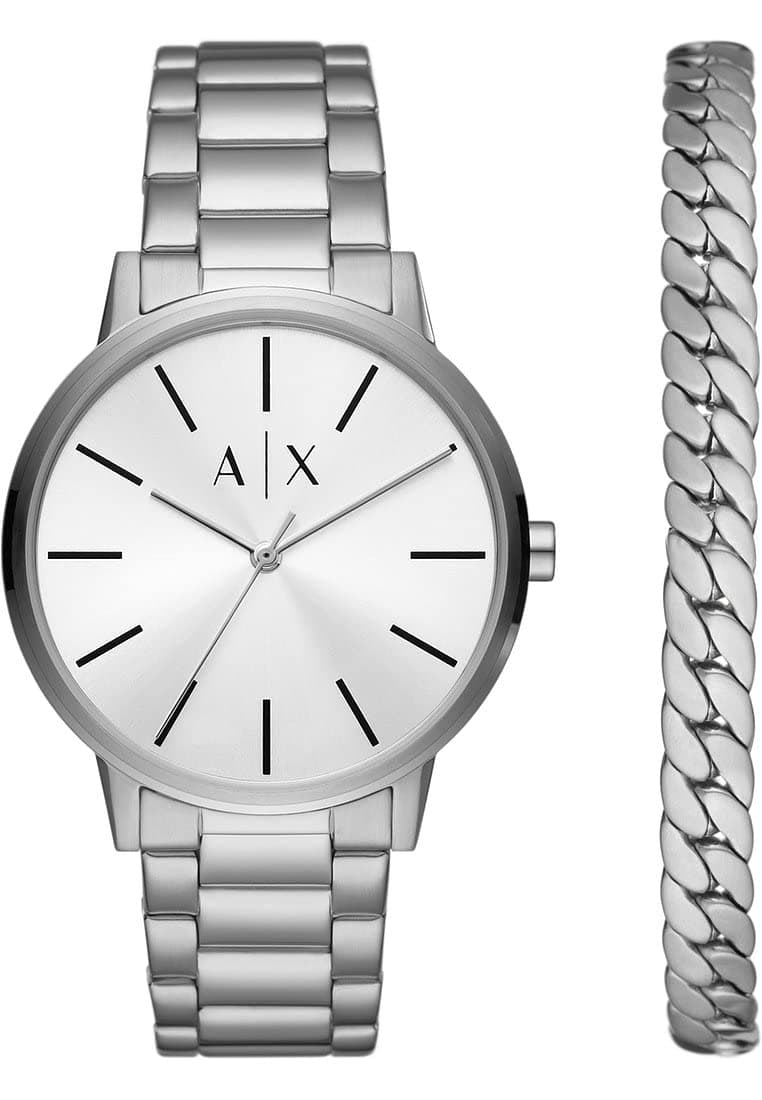 Armani Exchange Watch for Men, Quartz Three Hand Movement and 42 mm Case Size with Stainless Steel Strap