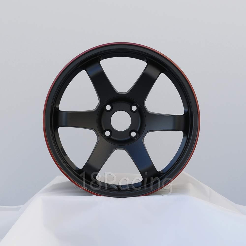 4 PCS ROTA GRID 17X9.5 PCD: 4X114.3 OFFSET:12 HB:73 FLAT BLACK WITH RED LINE