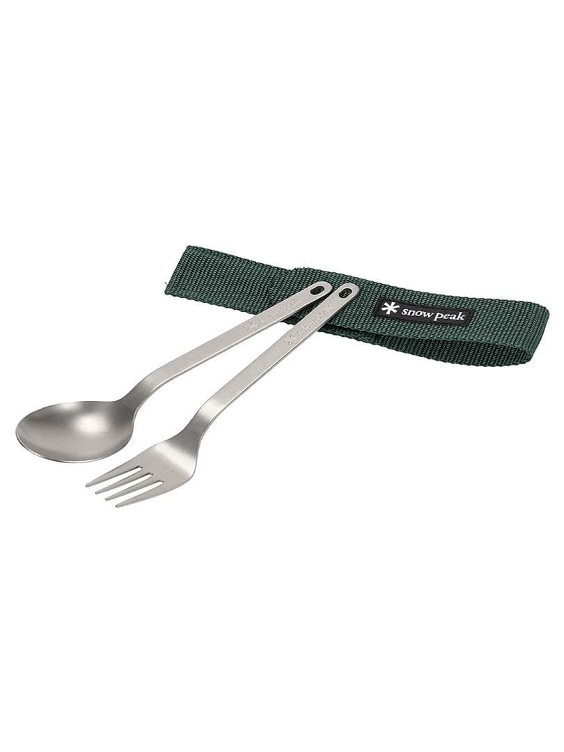 Fork and Spoon Set, SCT-002, Japanese Titanium, Ultralight, Compact for Camping, Backpacking, Daily Use, Made in Japan, Lifetime Product Guarantee, Silver, One Size