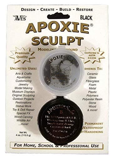 Aves Apoxie Sculpt - 2 Part Modeling Compound (A & B) - 1/4 Pound, Apoxie Sculpt for Sculpting, Modeling, Filling, Repairing, Simple to Use and Durable Self-Hardening Modeling Compound - Black