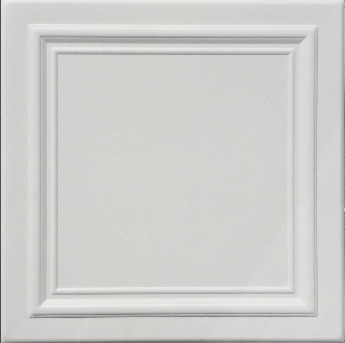 Zeta White (foam) Ceiling Tile Decorative Ceiling Tile Easy Glue up sold by 1-tile.