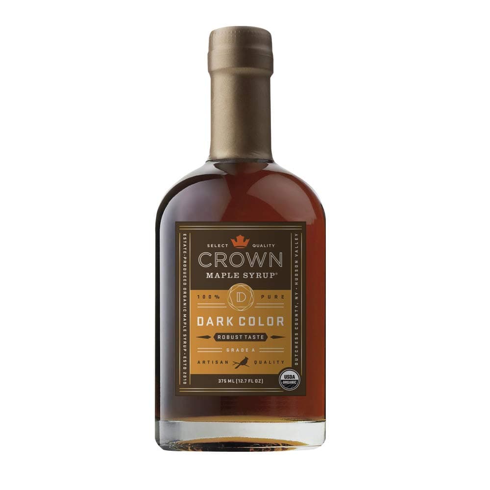 Crown Maple Dark Color, Robust Taste Organic Maple Syrup, 12.7 Fl Oz, 100% Pure, Enhance Cocktails, Marinades and Pancakes