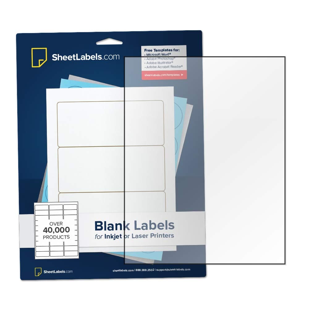 Clear Waterproof Sticker Paper, for Laser Printers Only, Full-Sheet Labels, 8.5" x 11" Crystal Clear Gloss, No Back-Slit, 25 Labels