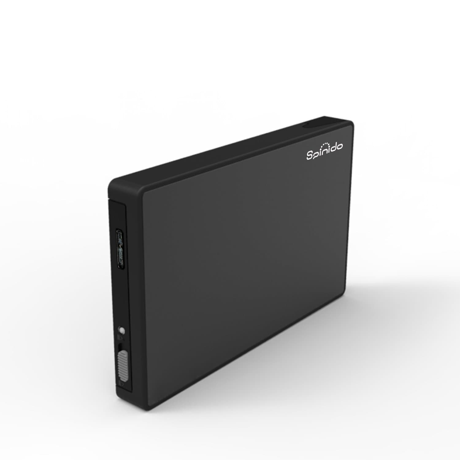 Hard Disk Enclosure Support UASP SATA III USB 3.0/2.0 Aluminum External Tool-free Box & Mobile Device Optimized For 2.5 Inch SSD and HDD(Black)