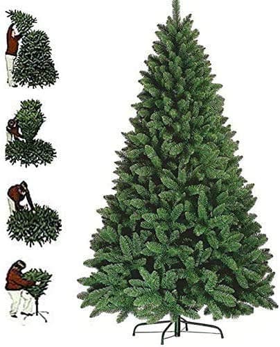 7ft Premium Green Artificial Christmas Spruce Pine Tree with 1000 Tips, Metal Stand