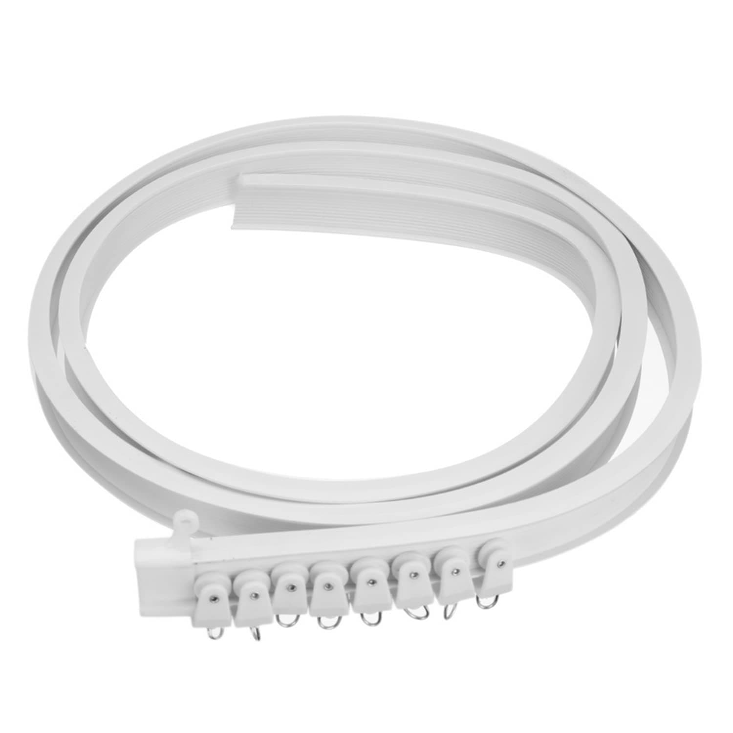 SKEIDO 2M Flexible Ceiling Curtain Track Bendable Window Rod Rail Straight Curve Shower Curtain Decorative Accessories Home Decor