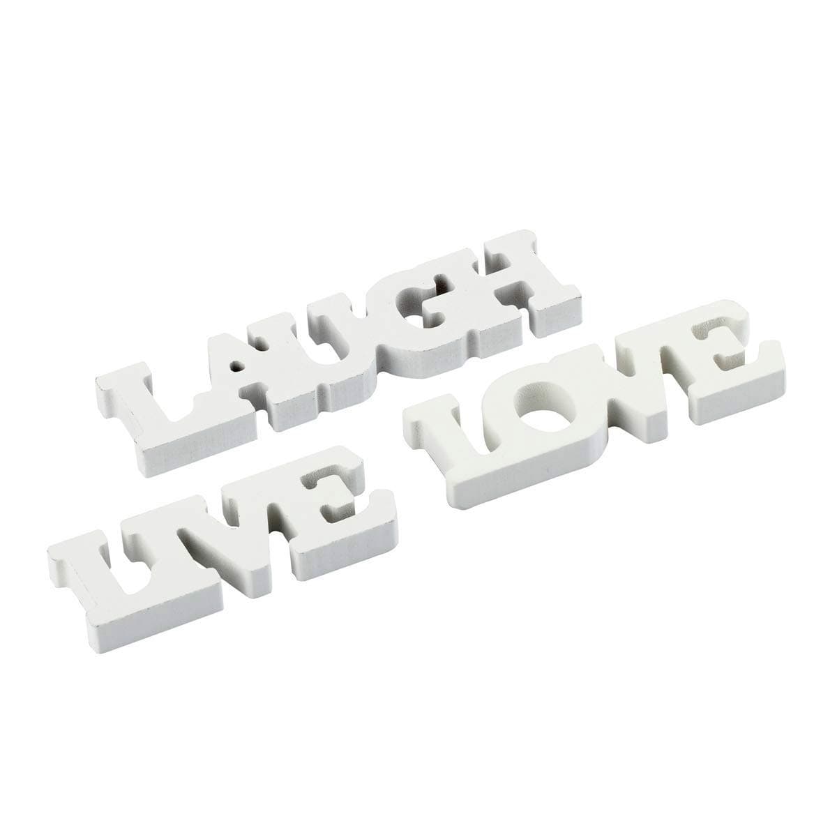BinaryABC Live Love Laugh Wooden Letters,Valentines Day Table Decorations Supplies,3Pcs