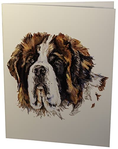Dog Note Cards, Blank-inside Breed Specific, Pack of 5, by Pamela Gilette (St. Bernard)