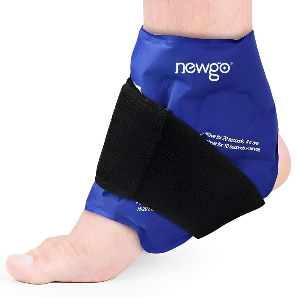 NEWGO Ankle Ice Pack Wrap Flexible Ankle Ice Pack for Injuries Reusable Gel, Cold Pack for Ankle Pain Relief Hot Cold Therapy Ankle Cold Wrap for Sprains, Achilles, Tendonitis and Swelling