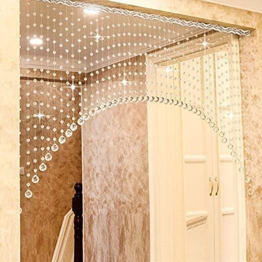 GANE-SHLIGHTS GL 30 String, 100% Glass Drops, Acrylic Bead, String Hanging Crystal Curtain A1 (30 String Suitable to 4 to 5 Feet Width)