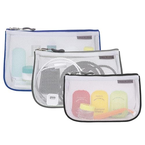 Travelon Set of 3 Assorted Piped Pouches, multi, One Size, Travelon Set of 3 Assorted Piped Pouches