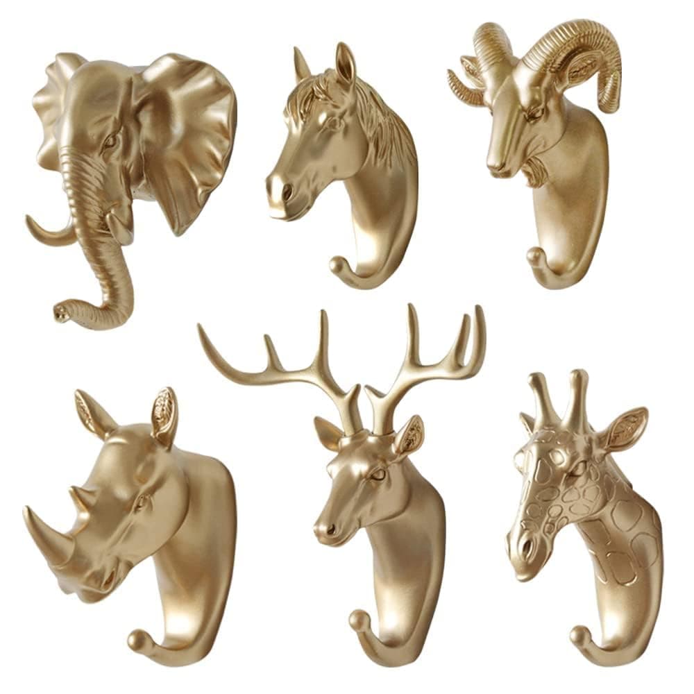 NALACAL 6 Pack Creative Antlers Coat Hooks Single Wall Hook, Hooks Mounted for Coat, Bag, Towel, Key, Wall, Hook Rack, Hanging Coats Bathroom Entryway, Decorative Gift