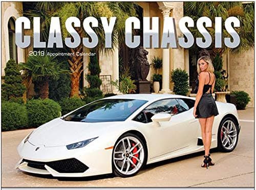 Classy Chassis 2019 Wall Calendar - 18" x 11" (Open) Hanging Appointment Calendar - Sexy Girls and Cars