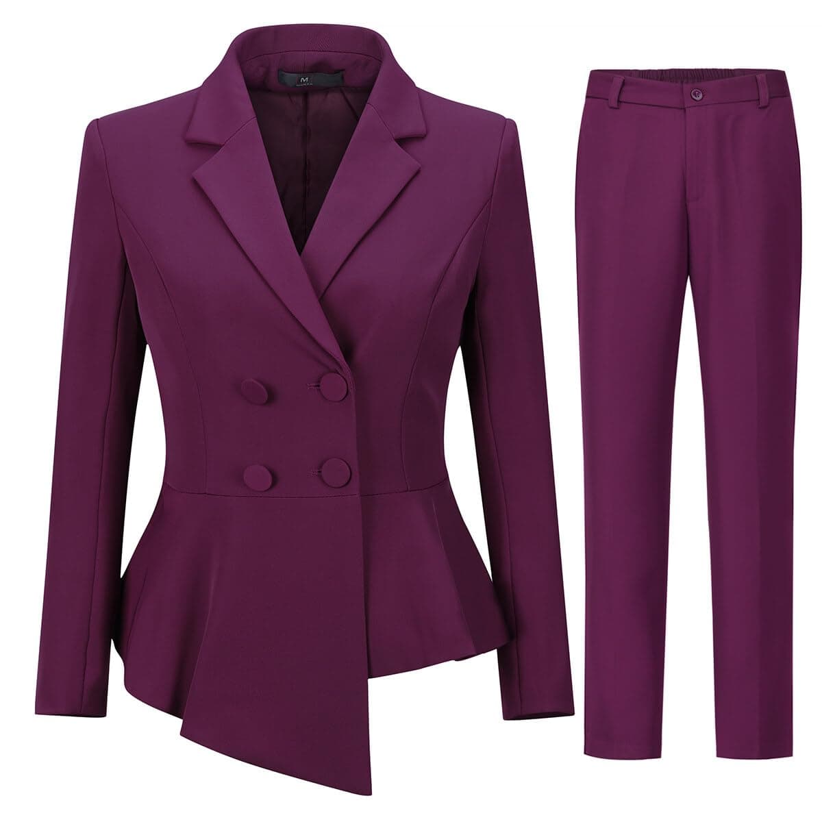 Womens Suits 2 Piece Set Business Casual Double Breasted Blazer and Pantsuits for Work Office