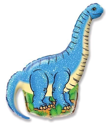 Blue Diplodocus Dinosaur 26" Foil Balloon