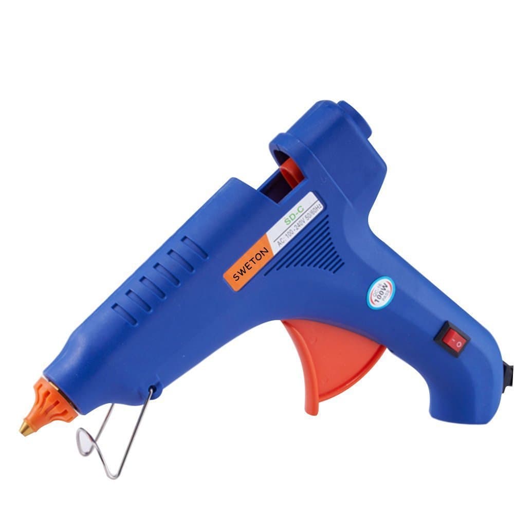 Hot Melt Glue Gun Kit Flexible Trigger for DIY Small Craft Projects&Sealing and Quick Repairs(100watt, Blue)