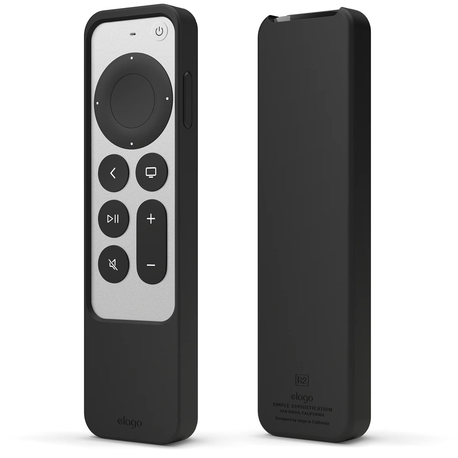 R2 Slim Case Compatible with Apple TV 4K Siri Remote 3rd (2022) & 2nd Generation (2021) - Slim Design, Light Weight, Scratch-Free Silicone, Shock Absorption, Full Access to All Functions (Black)