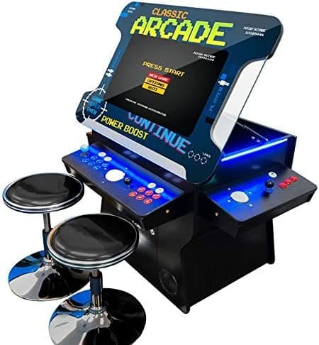 Creative Arcades Full Size Commercial Grade Cocktail Arcade Machine | 2 Player | 3500 Games | 32" LCD Lifting Screen | LED | 4 Sanwa Joysticks | Trackball | 2 Stools | 3 Year Warranty