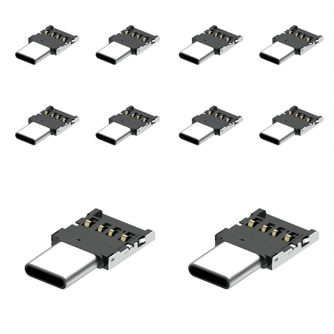 chenyang 10 Pack USB C OTG Adapter USB C Male to USB 2.0 Female Ultra Mini Size Connector Adapter
