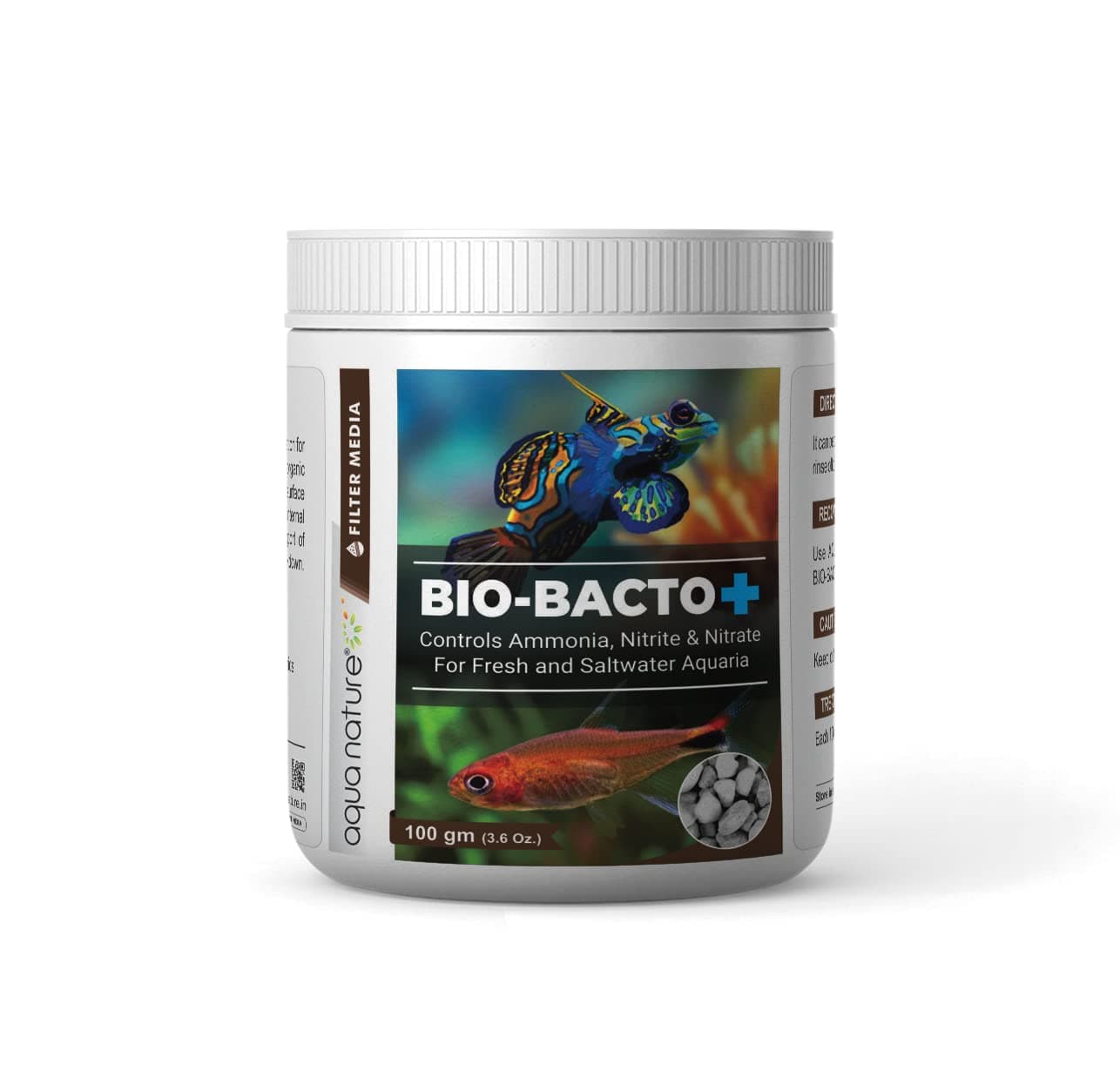 Bio- Bacto+ Biological Filter Media Controls Ammonia, Nitrite & Nitrate for Fresh & Saltwater Aquaria (100g)