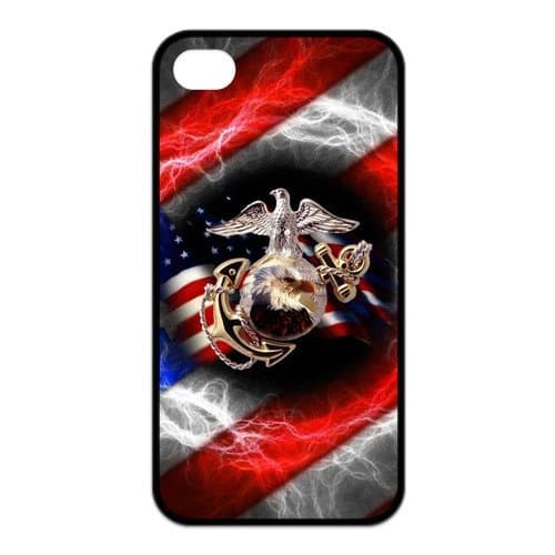 Cool Personalized US Marine Corps Hard TPU Rubber iPhone 4 4S Case Cover
