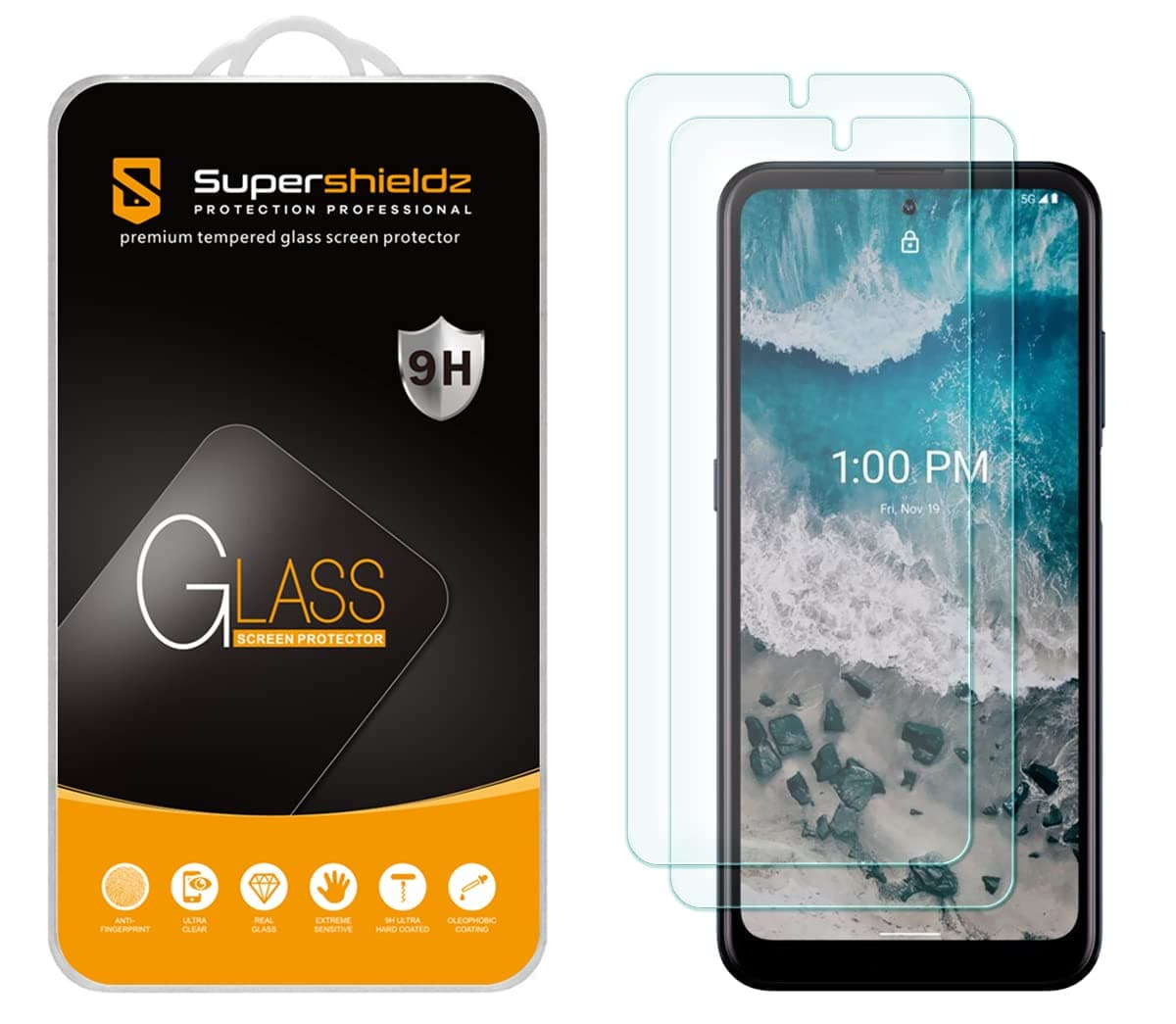 Supershieldz (2 Pack) Designed for Nokia X100 Tempered Glass Screen Protector, Anti Scratch, Bubble Free