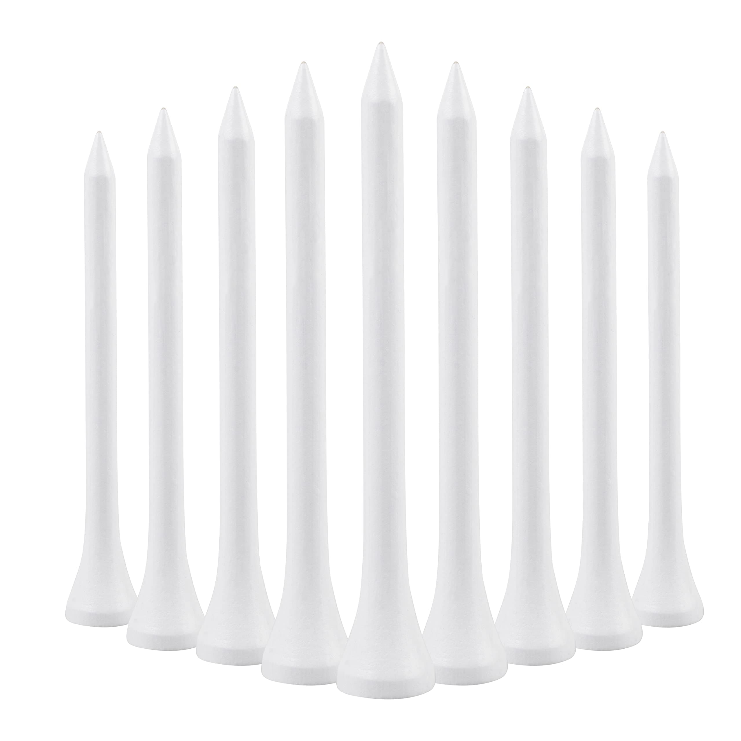 70mm 2 3/4" White Wooden Golf Tees Tee Biodegradable XL Pack of 100