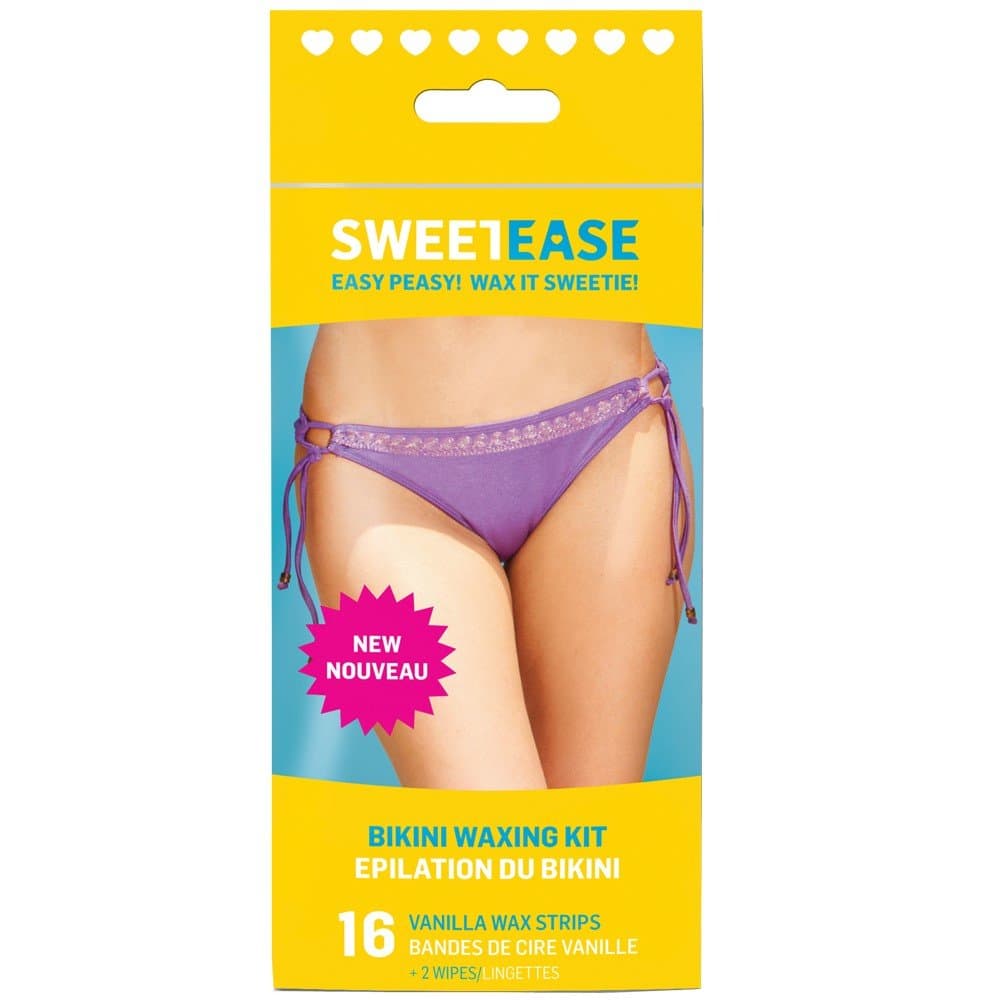 Bikini Waxing Kit 16 Vanilla Wax Strips +2 Wipes