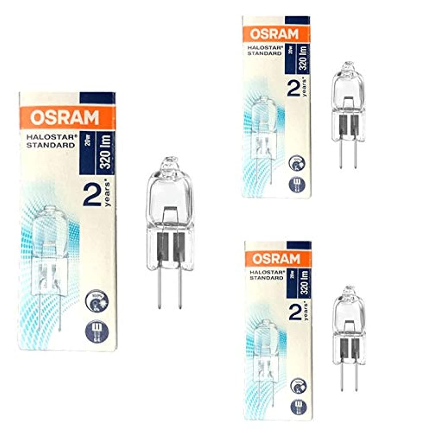 Osram Home Decorative Halogen Capsule Bulb, 20W G4, 12V, (Pack of 3)