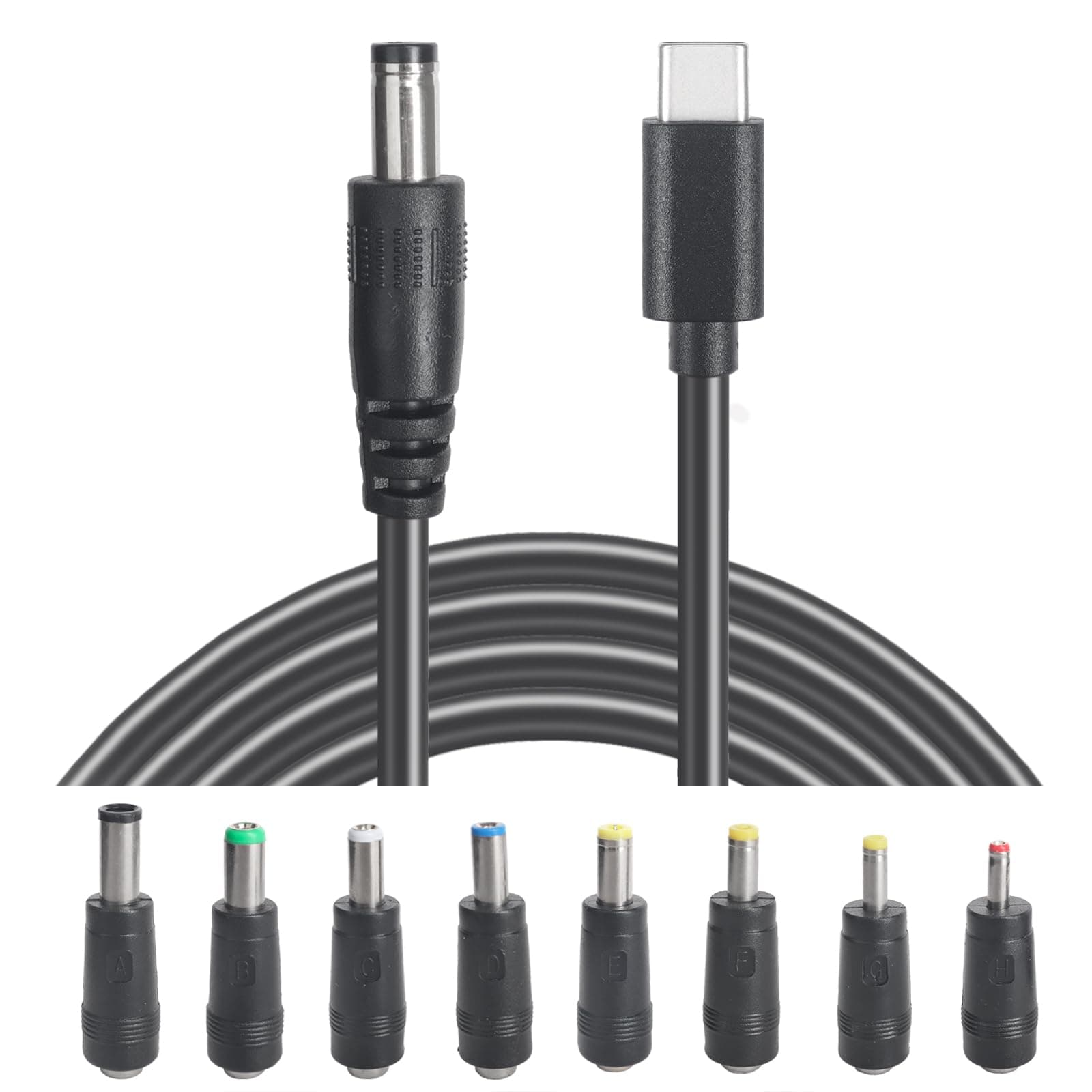 USB C to DC 5.5mm x 2.1mm Power Cable Cord, USB C Input to DC 12V Out Charging Cable, Work with PD Charger and PD Power Bank, Output DC 12V 3A MAX 36W