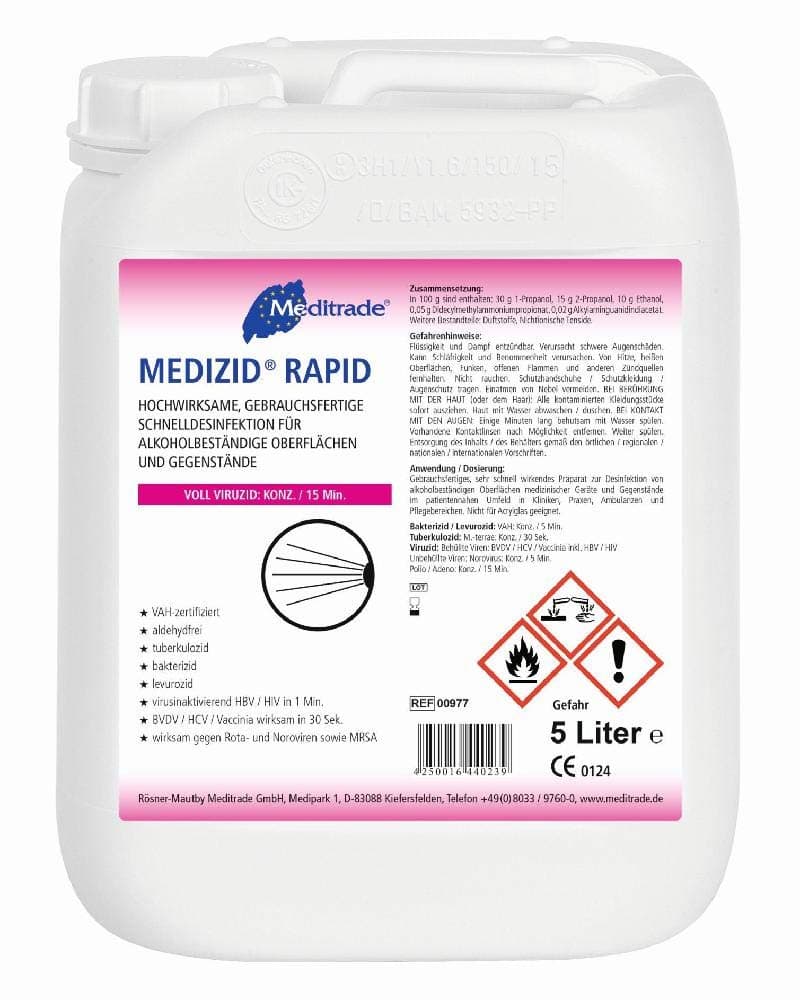Medizid Rapid Surface Disinfectant 5 Litres